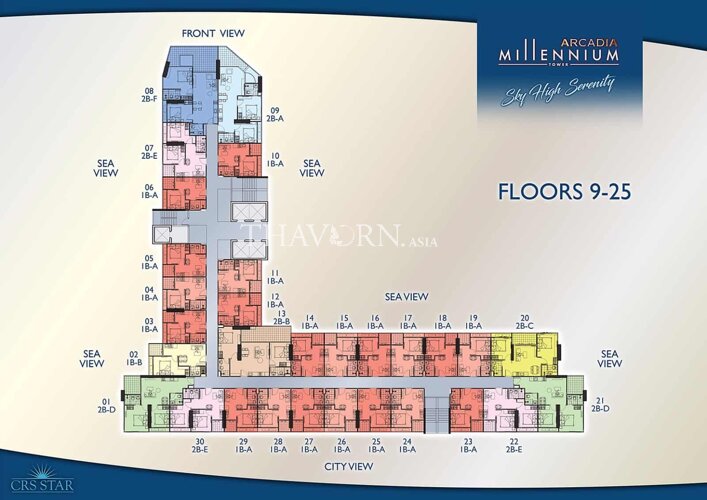 Планы этажей ЖК Arcadia Millennium Tower 1