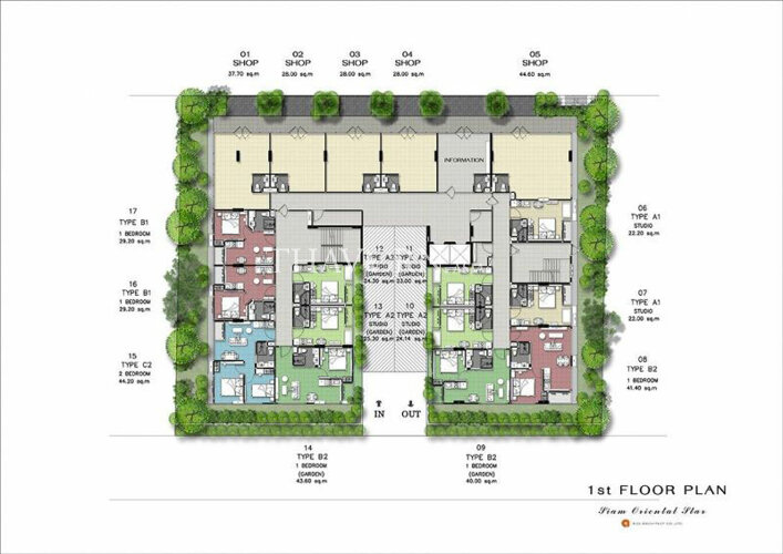 Floor plans Siam Oriental Star 公寓 1