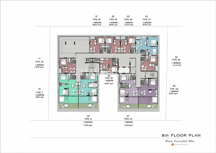 Floor plans Siam Oriental Star 公寓 2