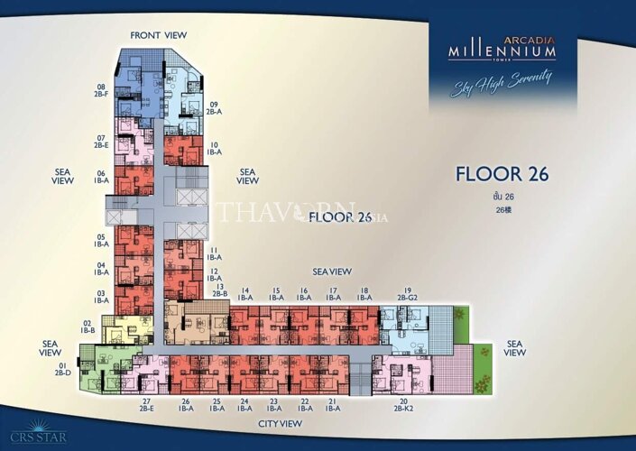 Floor plans Arcadia Millennium Tower 公寓 2
