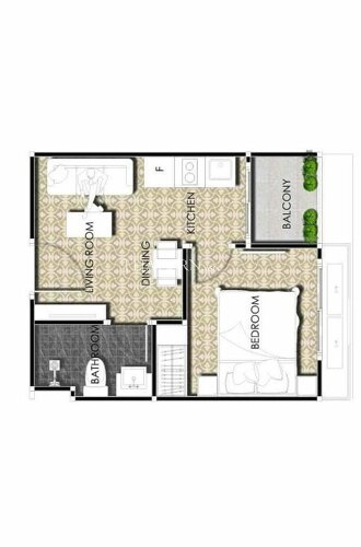 户型图 #2 Arcadia Center Suites Pattaya 公寓