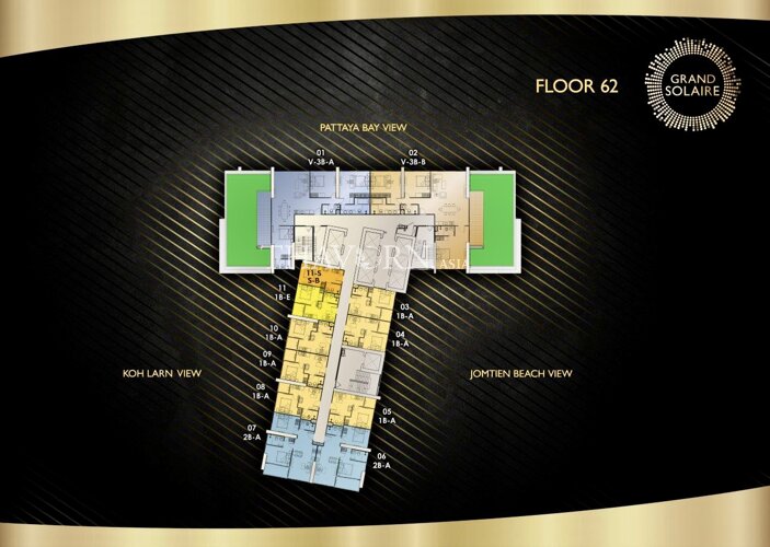 Floor plans Grand Solaire Pattaya 公寓 13