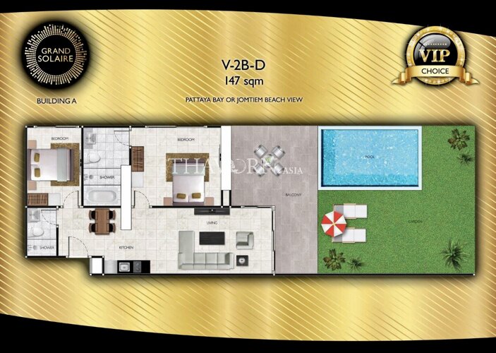 户型图 #14 Grand Solaire Pattaya 公寓