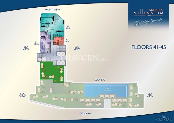 Floor plans Arcadia Millennium Tower 公寓 9