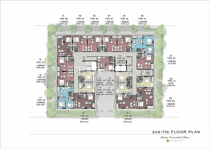 Floor plans Siam Oriental Star 公寓 3