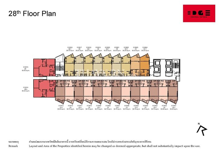 Floor plans Edge Central Pattaya 公寓 6