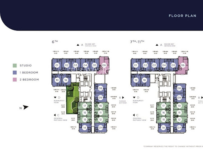 Floor plans Once Pattaya 公寓 0