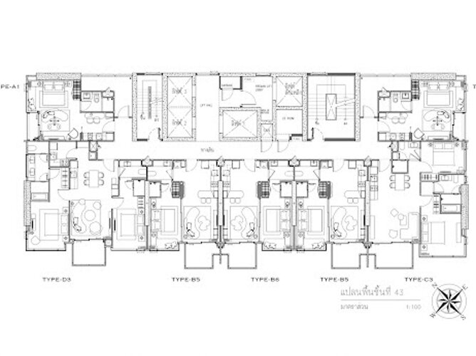 Floor plans Arom Jomtien 公寓 13