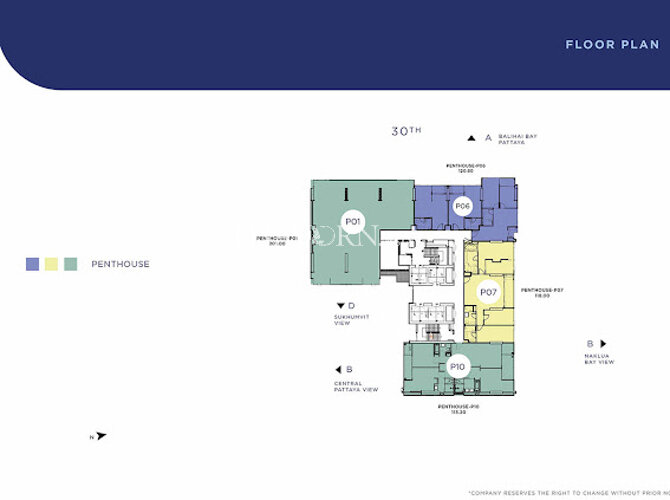 Floor plans Once Pattaya 公寓 3