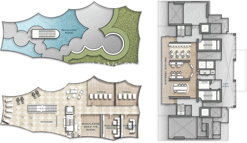 Floor plans Arom Wongamat 公寓 4