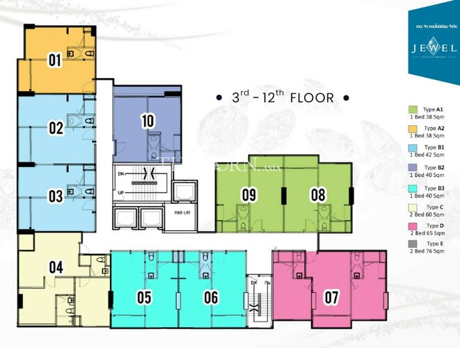 Планы этажей ЖК The Jewel Pratumnak 1