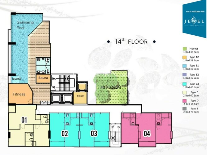 Floor plans The Jewel Pratumnak 公寓 4