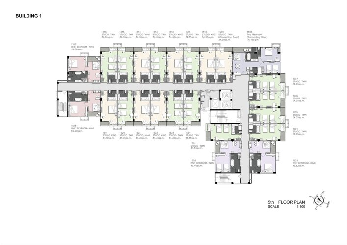Floor plans Wyndham Jomtien Pattaya 公寓 4