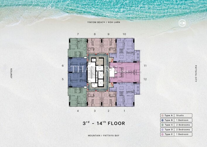 Floor plans Beverly Mountain Bay 公寓 1