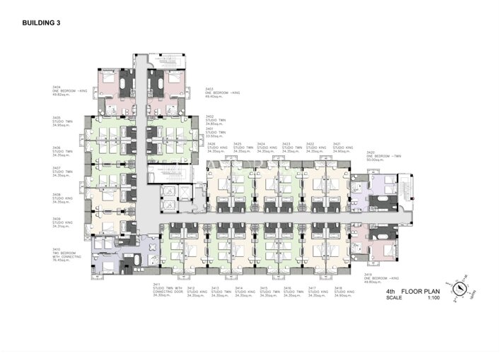 Floor plans Wyndham Jomtien Pattaya 公寓 16