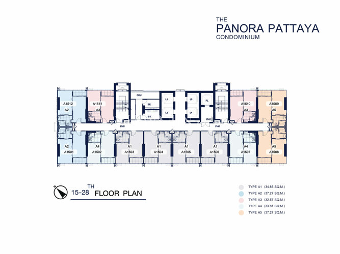 Floor plans The Panora Pattaya 公寓 3
