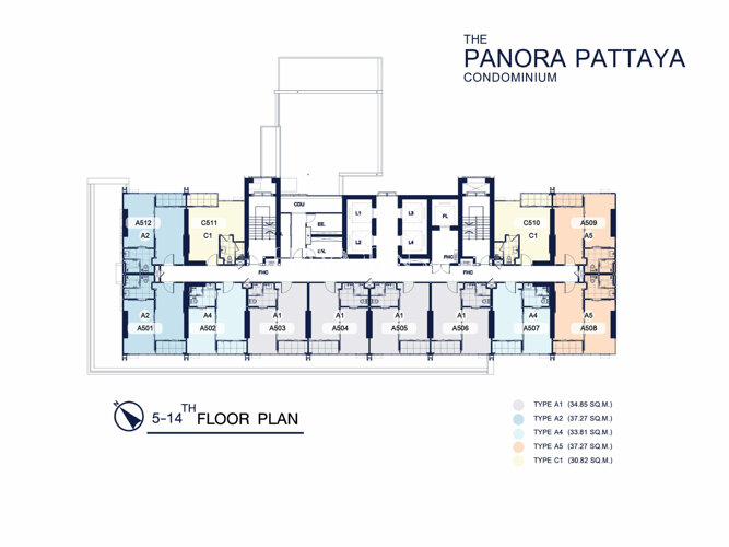 Планы этажей ЖК The Panora Pattaya 2