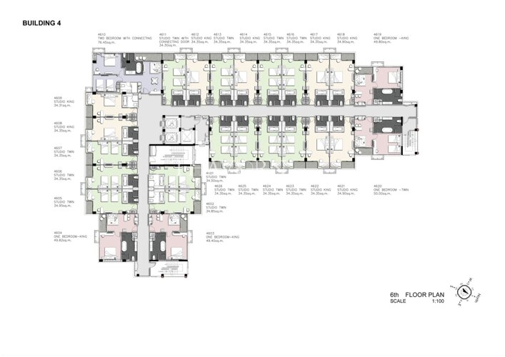 Floor plans Wyndham Jomtien Pattaya 公寓 24