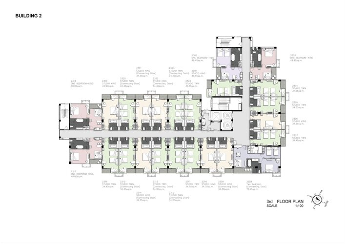 Floor plans Wyndham Jomtien Pattaya 公寓 8