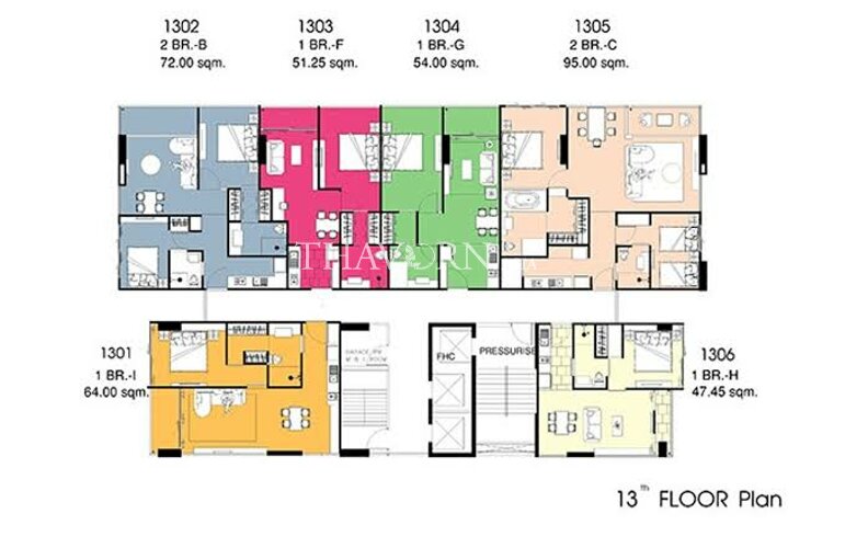 Floor plans The Jewel Pratumnak 公寓 3