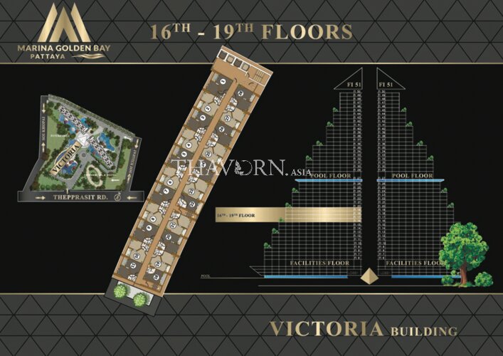 Floor plans Marina Golden Bay Pattaya 公寓 5