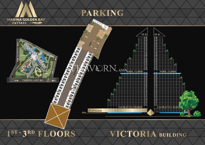 Floor plans Marina Golden Bay Pattaya 公寓 0