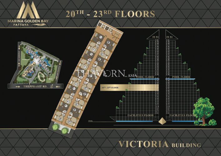 Floor plans Marina Golden Bay Pattaya 公寓 6