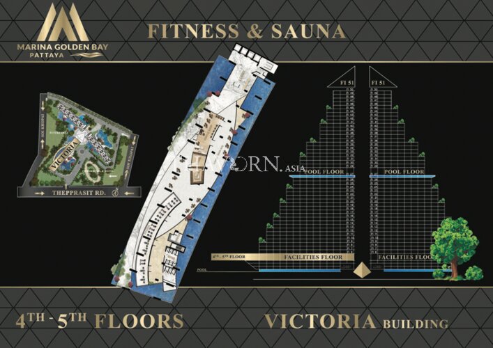 Floor plans Marina Golden Bay Pattaya 公寓 1