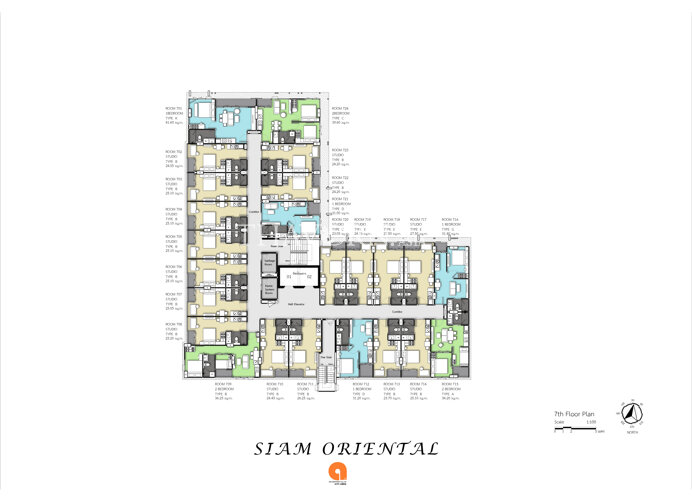 Floor plans Siam Oriental Dream 公寓 2