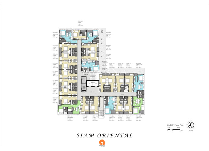 Floor plans Siam Oriental Dream คอนโด 1
