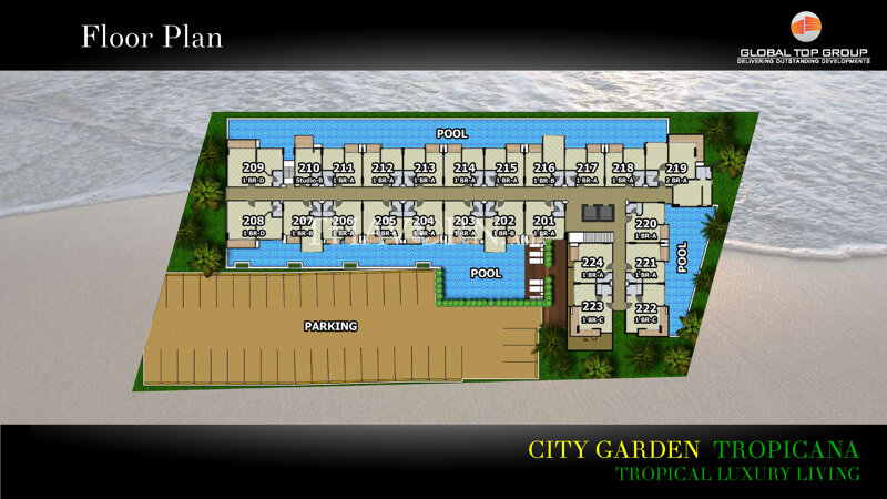 Планы этажей ЖК City Garden Tropicana 1