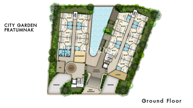 Floor plans City Garden Pratumnak 公寓 3