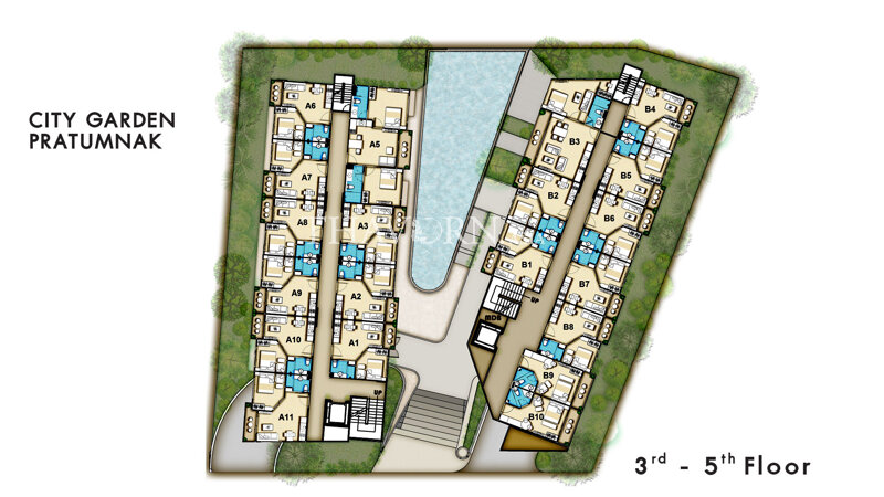 Floor plans City Garden Pratumnak 公寓 1