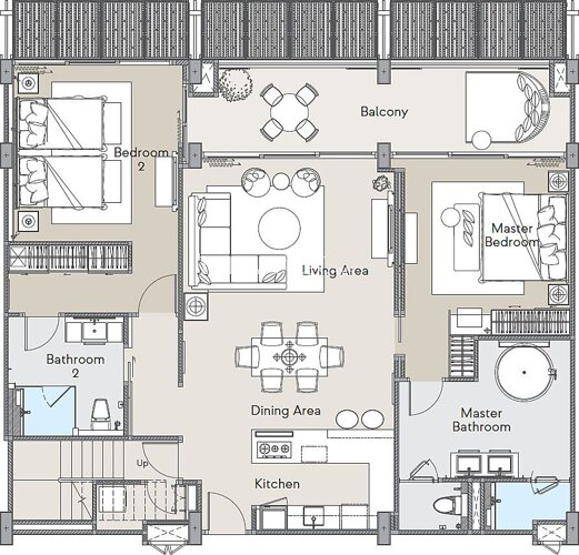 户型图 #2 Angsana Oceanview Residences 公寓