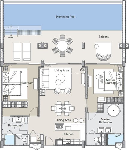 户型图 #1 Angsana Oceanview Residences 公寓