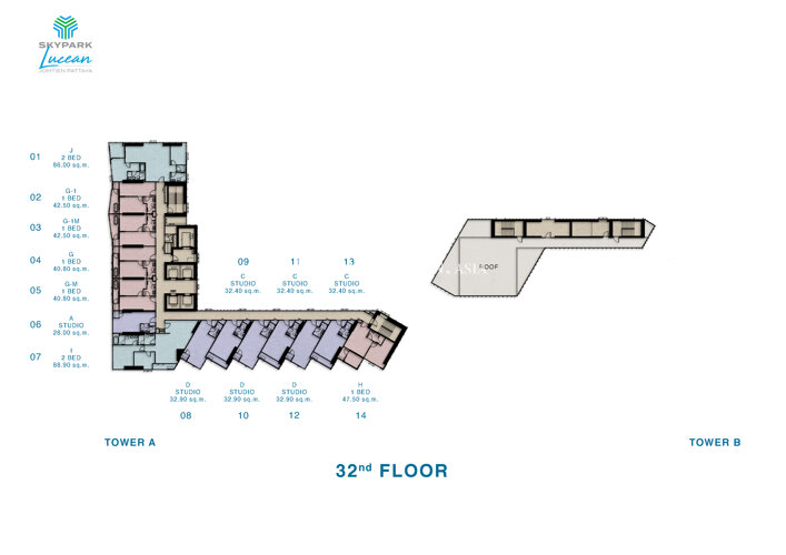 Планы этажей ЖК Skypark Lucean 13