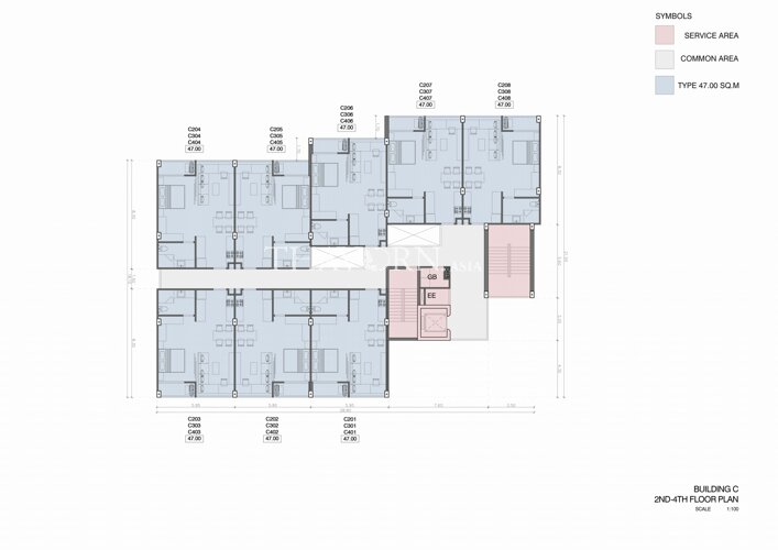 Floor plans Hennessy Residence 公寓 5