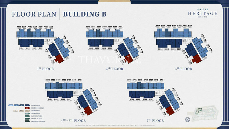 Floor plans The Title Heritage Bang Tao 公寓 0