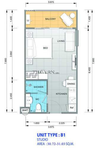 户型图 #14 Whale Marina Condo 公寓