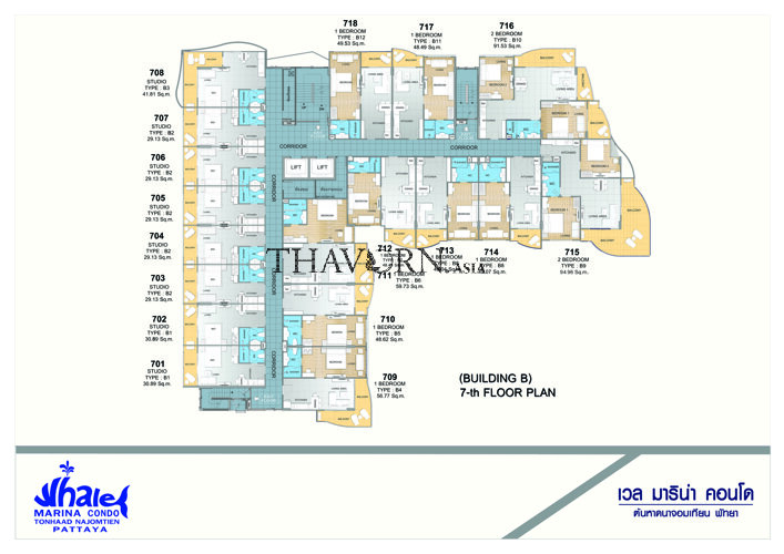 Планы этажей ЖК Whale Marina Condo 14