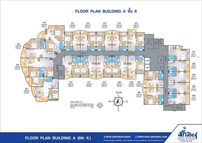 Планы этажей ЖК Whale Marina Condo 7