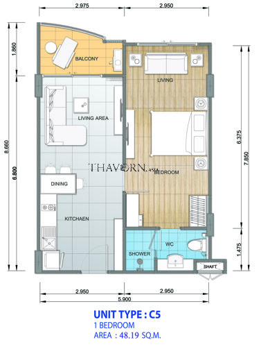 户型图 #30 Whale Marina Condo 公寓
