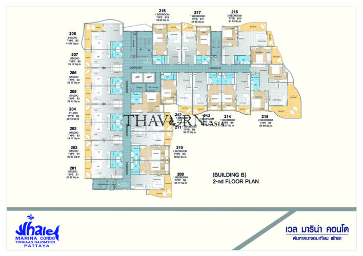 Планы этажей ЖК Whale Marina Condo 9