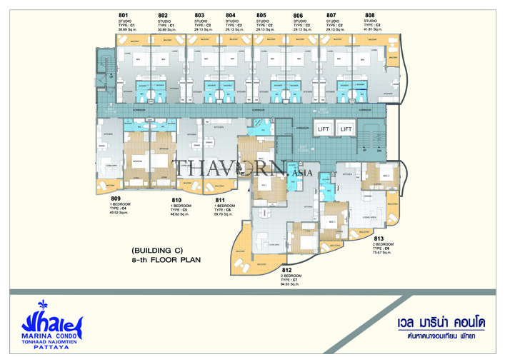 Планы этажей ЖК Whale Marina Condo 29