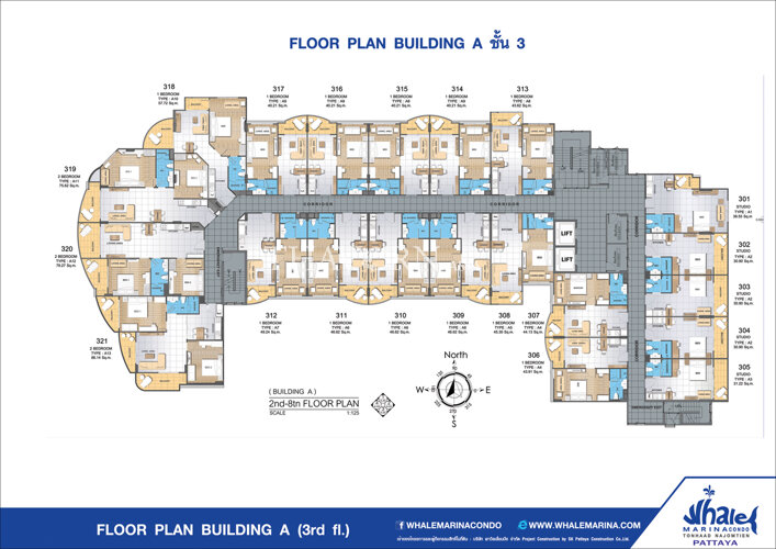 Планы этажей ЖК Whale Marina Condo 2
