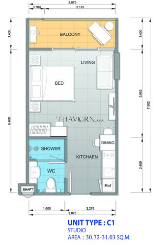 户型图 #26 Whale Marina Condo 公寓