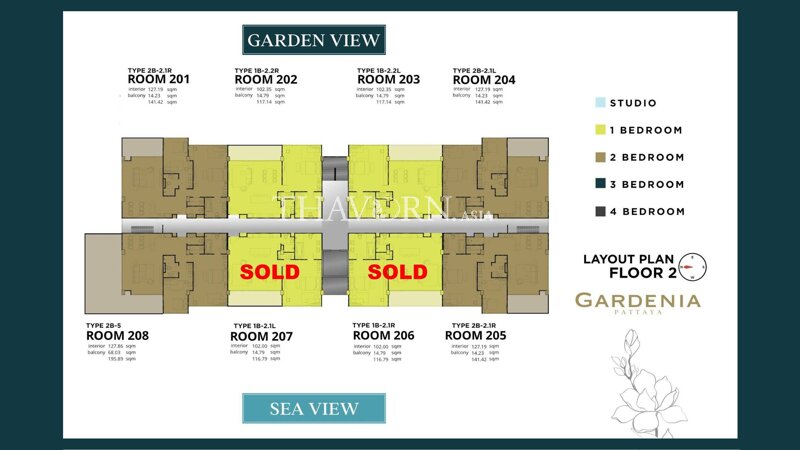 Планы этажей ЖК Gardenia Pattaya 0