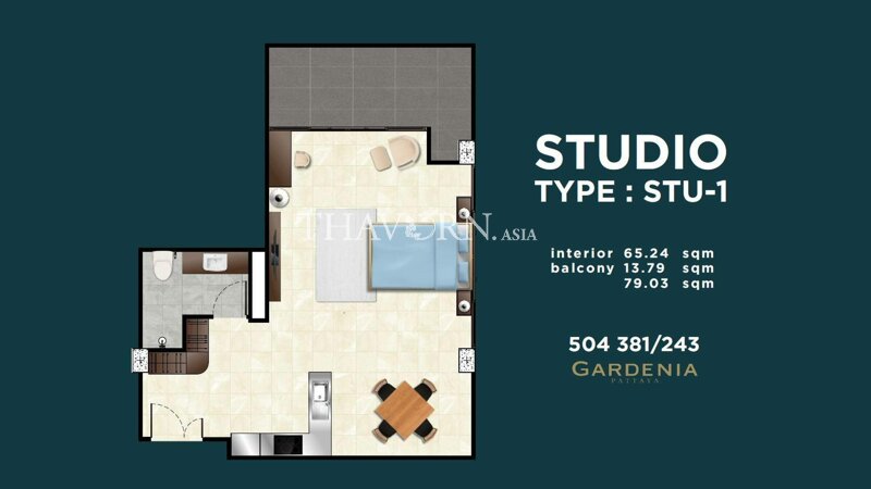 户型图 #11 Gardenia Pattaya 公寓