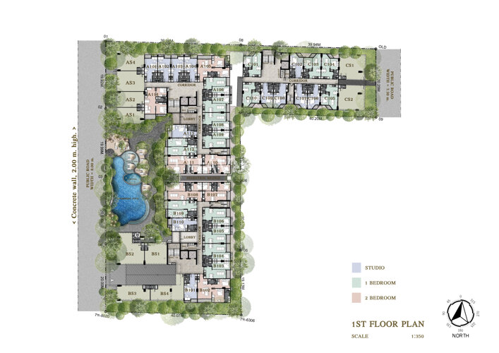 Floor plans Siam Oriental Oasis 公寓 1