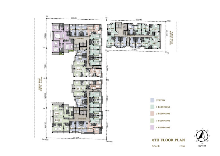 Floor plans Siam Oriental Oasis 公寓 3
